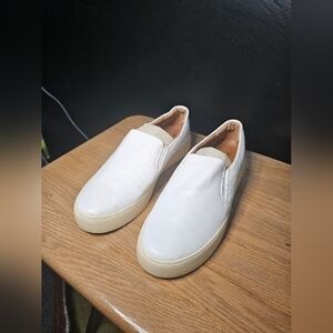 Frye Lena Slip On White Leather Sneakers Size 8